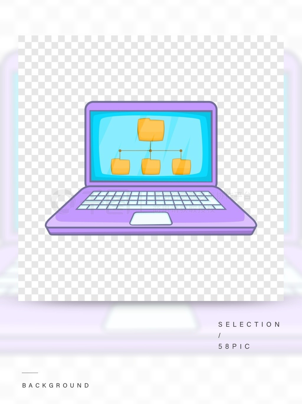 筆記本電腦屏幕文件夾圖標(biāo) - 卡通風(fēng)格動(dòng)畫設(shè)計(jì)模板